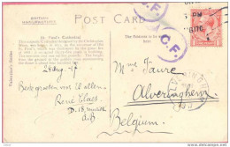 Wv971:pk:St.Pauls Cathedral, Lodon: 1p:met C.F. Censuur >> ALVERINGHEM 2 IX. 1917 ( Enkel Naam +gemeente !!! En Besteld) - Unbesetzte Zone