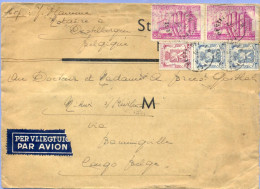 Wy982:  12.02.1948: 4 Porten Brief Per Luchtpost >> MIKWI S/KWILA : 14,25BF - 1948 Exportación