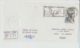 TAAF SUR LETTRE N°59 -ILES ST PAUL ET AMSTERDAM /MARTIN DE VIVIES Pour St AMBROIS 21-6-1977 Avec Signature - Briefe U. Dokumente