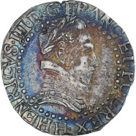 France, Henri III, 1/2 Franc Au Col Plat, 1589, La Rochelle, TTB, Argent - 1574-1589 Henri III