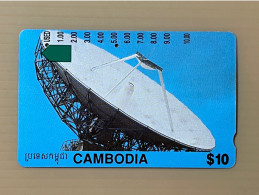 Cambodia Phonecard, Satellite, Set Of 1 Used Card - Cambodge