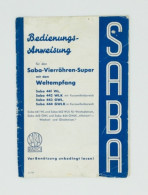 SABA Radio Germany 1936/37 Manual Brochure Saba 441WL 442 WLK 443 GWL 444 GWLK - Literature & Schemes