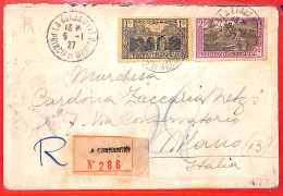 Aa1010 - MONACO - Postal History -  REGISTERED COVER To ITALY 1927 - Covers & Documents