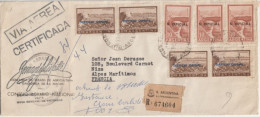 1961 - ARGENTINA - ENVELOPPE De SERVICE OFFICIAL RECOMMANDEE ! AGRICULTURE De BUENOS AIRES => NICE - Dienstmarken
