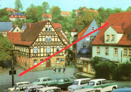 AK Hohnstein Markt Parkplatz Auto A Rathewalde Rathen Heeselicht Waltersdorf Ehrenberg Waitzdorf Sächsische Schweiz DDR - Hohnstein (Saechs. Schweiz)