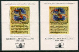 HUNGARY 2000 Millenium: Lluminated Initial From Chronicle Of St. Isztvan Two Blocks MNH / **.. - Hojas Conmemorativas