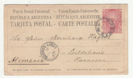 Argentina Old UPU Postal Stationery Postcard Posted 1887 To Germany B231120 - Ganzsachen