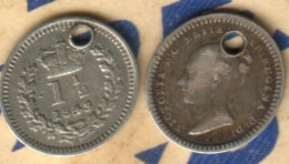 UK GREAT BRITAIN 1&1/2 PENCE WREATH CROWN FRONT QV HEAD BACK  1843 AG SILVER F READ DESCRIPTION CAREFULLY !!! - Andere & Zonder Classificatie