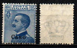 COLONIE ITALIANE - CASO - 1912 - VITTORIO EMANUELE III - 25 C - MICHETTI - MNH - Egée (Caso)