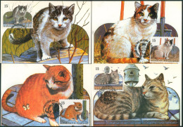 Carte-maximum (CM) - N°2521/24 Chats, Kat - 1991-2000