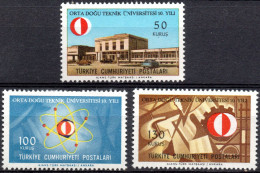 Turkey 1966 Tech. Univeristy 10 Year 3 Values MNH TR 66-15 - Ungebraucht