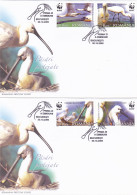 ANIMALS, BIRDS, COMMON SPOONBILL, COVER FDC, 2X, 2006, ROMANIA - Albatros & Stormvogels