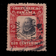 CANAL ZONE.1906-7.2c.SCOTT 21.USED.Overprint Reading Down - Zona Del Canal
