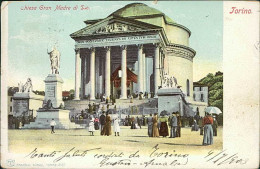 TORINO - CHIESA GRAN MADRE DI DIO - EDIZIONE KUNZLI - SPEDITA 1903  (19132) - Églises