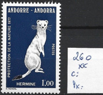 ANDORRE FRANCAIS 260 ** Côte 2.30 € - Rongeurs