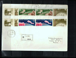 Togo 1967 Space / Weltraum Surveyor,Gemini 9,Luna 9,Venus 3 Imperforated Set On Registered Letter Scarce - Afrique