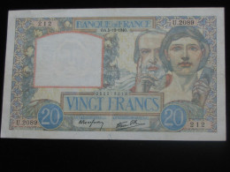 20 Vingt Francs SCIENCE ET TRAVAIL 5-12-1940   **** EN ACHAT IMMEDIAT **** - 20 F 1939-1942 ''Science Et Travail''