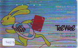 Télécarte Japon * TURTLE (2403) PHONECARD JAPAN * TORTUE * TELEFONKARTE * SCHILDKRÖTE * SCHILDPAD - Tartarughe