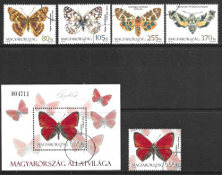 Hungary 2011. Scott #4202-6 (U) Butterflies  *Complete Set* - Usado