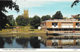 THE RIVER, EVESHAM, WORCESTERSHIRE, ENGLAND. UNUSED POSTCARD   Zq5 - Evesham