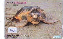 Carte Prépayée Japon * TURTLE (2425) * PREPAID JAPAN * TORTUE * KARTE * SCHILDKRÖTE * SCHILDPAD - Tortues