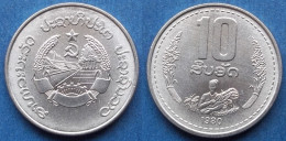 LAOS - 10 Att 1980 "Figure Facing Holding Wheat Stalks" KM# 22 Peoples Democratic Republic (1975) - Edelweiss Coins - Laos