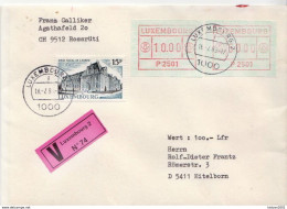 Postal History: Luxembourg V Cover With Automat Stamps - Maschinenstempel (EMA)