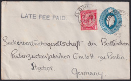 F-EX40236 ENGLAND UK GREAT BRITANIN 1929 PERFINS LATE FUEE PAID TO GERMANY.  - Storia Postale