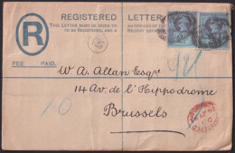 F-EX40237 ENGLAND UK GREAT BRITAIN 1893 STATIONERY REGISTERED TO BELGIUM.  - Briefe U. Dokumente