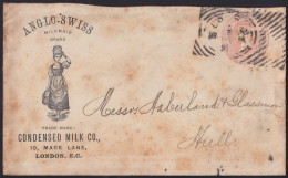 F-EX40238 ENGLAND UK GREAT BRITAIN 1891 STATIONERY ANGLO-SWISS CONDENSED MILK.  - Briefe U. Dokumente