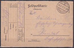 F-EX45911 GERMANY WWI FELDPOST 1915 TOURNAI BAHNHOF CARD.  - Autres & Non Classés