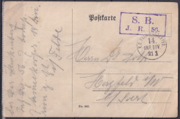 F-EX45912 GERMANY WWI FELDPOST 1916 POSTCARD S.B. J.R.56 14 INFANTERIE DIVITION.  - Other & Unclassified