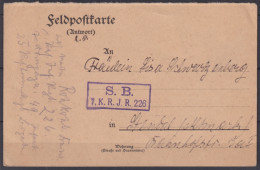 F-EX45915 GERMANY WWI FELDPOST 1914 POSTCARD S.B. 7.K.R.J.R.226.  - Altri & Non Classificati