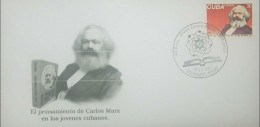 P) 2017 CUBA, CARLOS MARX, THE THOUGHT OF CARLOS MARX IN THE CUBAN YOUNG PEOPLE, RED, 30, FDC - Sonstige & Ohne Zuordnung