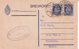 STATIONERY 1925  DOUREBAN  --TRONDHJEM - Interi Postali