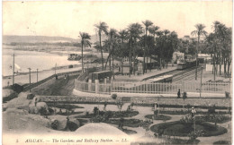 CPA Carte Postale Egypte Assuan The Gardens And Railway Station 1910 VM74252ok - Assuan