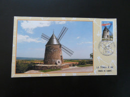 Carte FDC Card Portraits De Régions Moulin Windmill Castelnaudary 11 Aude France 2008 - Molens