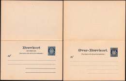 Norvège 1921 Et 1926. 2 Entiers Postaux Michel P66I Et P66II. Adresses Avec Petits Et Gros Points - Postwaardestukken