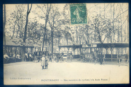 Cpa Du 95 Montmagny -- Une Excursion De Cyclistes à La Butte Pinson      LION16 - Montmagny