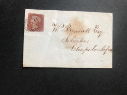 1844 GB Penny Red Imperf Stamp Cover 155 Post Mark See Photos - Lettres & Documents