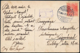 1919 Képeslap Károly 10f Bérmentesítéssel Nagyváradra, Cenzúrázva "PETROVARADIN" - Other & Unclassified