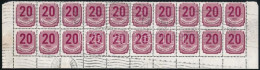 O 1950 Forint-filléres Portó II. 20f ívsarki 20-as Tömb, Benne "fiéllr" Lemezhiba - Autres & Non Classés