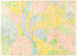 1942 Budapest útmutatója A Belterület Térképével, Autóbusz és Villamos Vonalak, Szakaszhatárok Jelzésével. Bp., Aczél Te - Other & Unclassified