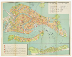Venezia-Lido Térkép, Szakadásokkal, 39,5×49 Cm - Other & Unclassified