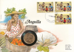 Anguilla 1989. 25p, Felbélyegzett Borítékban, Bélyegzéssel, Német Nyelvű Leírással T:UNC  Anguilla 1989. 25 Pence In Env - Zonder Classificatie