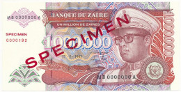 Zaire 1993. 1.000.000Z "MB 0000000 A", "MINTA" Felülbélyegzéssel, Sorszámozott Minta "0000192" T:UNC Zaire 1993. 1.000.0 - Non Classés