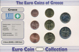 Görögország 2002-2010. 1c-2E (8xklf) Forgalmi összeállítás "The Euro Coins Of Greece" Karton Díszlapon T:AU  Greece 2002 - Ohne Zuordnung