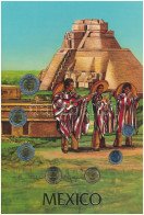 Mexikó 1997-1999. 5c-5P (7xklf) Forgalmi Szett Dekoratív, Informatív Kartonlapon T:UNC Patina Mexico 1997-1999. 5 Centav - Ohne Zuordnung