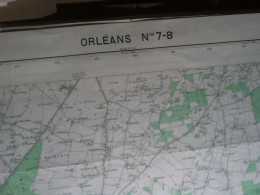 CARTE IGN ORLEANS (LOIRET) 1/25000ème -56x73cm -4cm=1km -mise à Jour De 1958 -IGN FRANCE - Mapas Topográficas