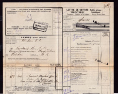 DDFF 143 - Lettre De Voiture Cachet De Gare De LANDEN 1920 Vers ESSCHEN - Griffe DEBOURS Barrée , Griffe FRANCO - Dokumente & Fragmente